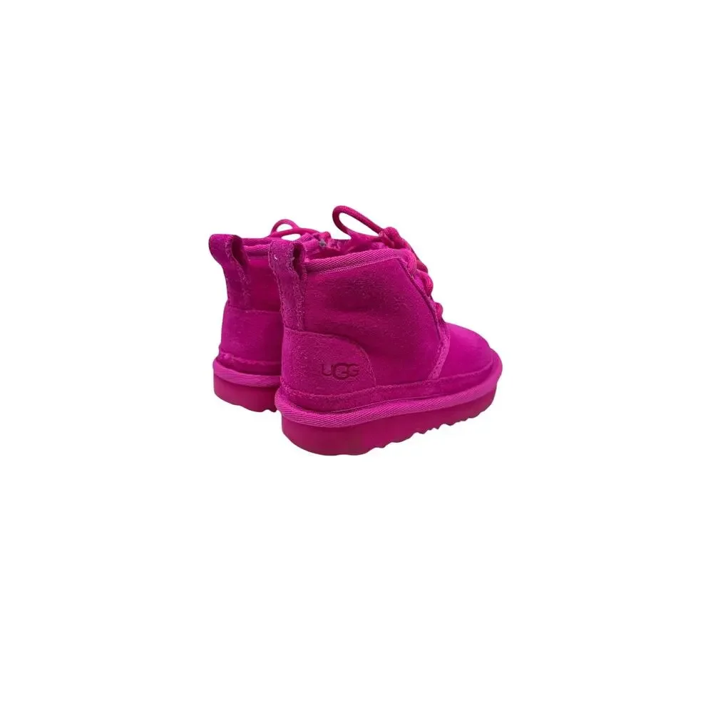 UGG Neumel II Toddler Boots Pink Fuchsia Suede Lace Up Zip Kids Size‎ 6